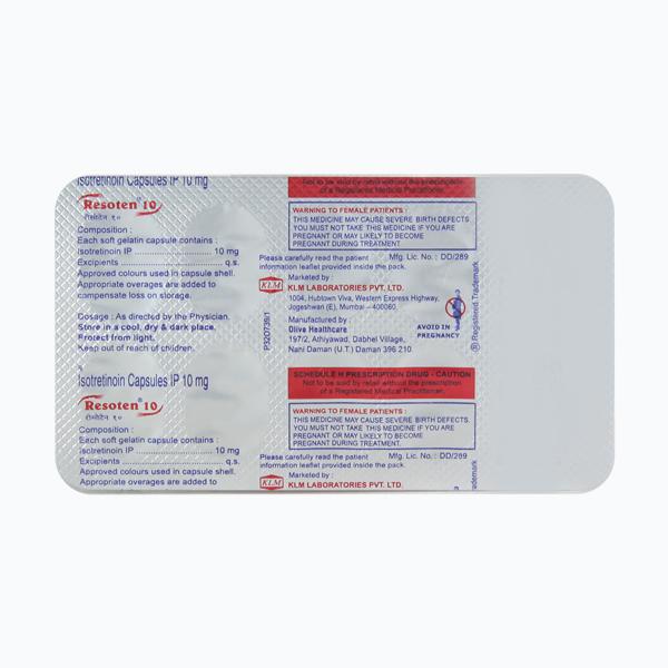 Resoten 10mg Capsule 10'S - Global Surgicals