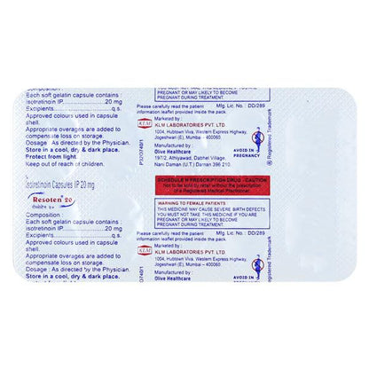 Resoten 20mg Capsule 10'S - Global Surgicals