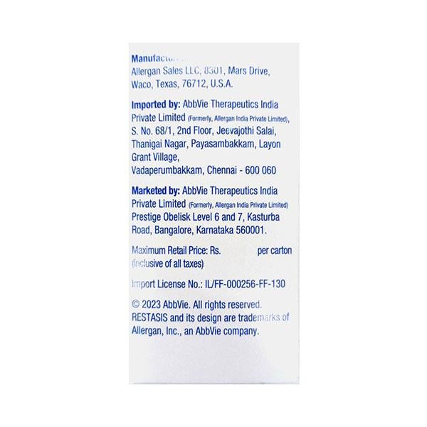 RESTASIS 0.05% Eye Drops 30x0.4ml - Global Surgicals