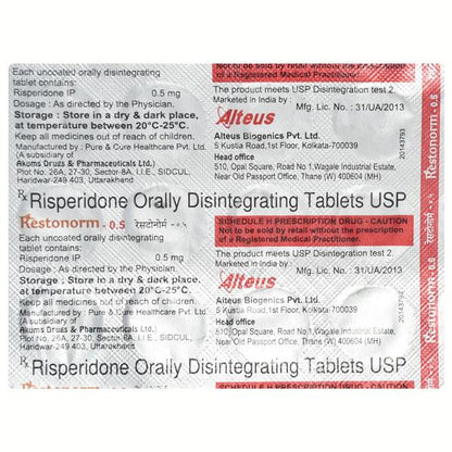 RESTONORM 0.5 Orally Disintegrating Tablet 15's - Global Surgicals