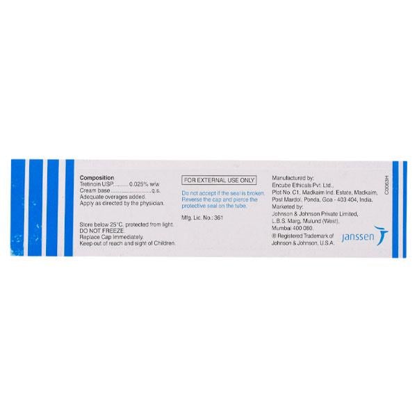 Retino A 0.025% Cream 20gm - Global Surgicals