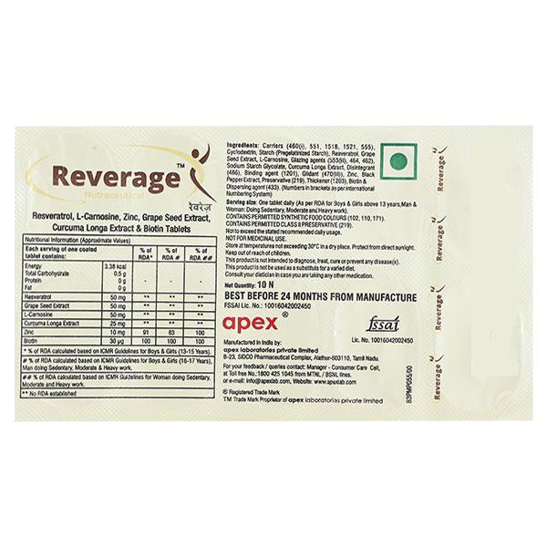 REVERAGE Tablet 10's - Global Surgicals