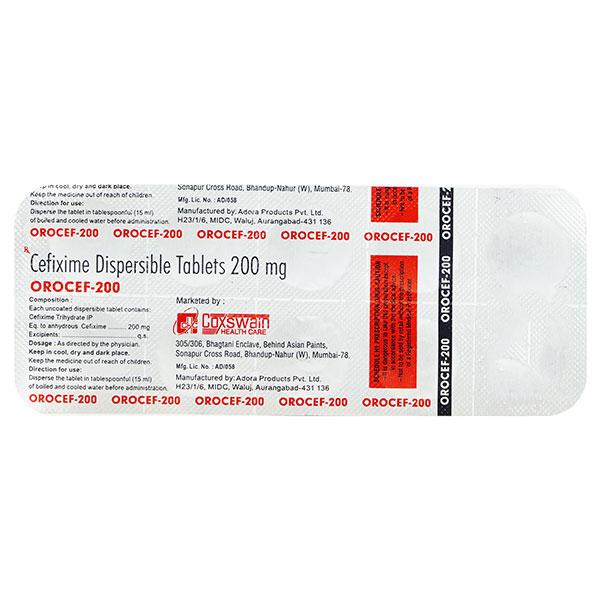 OROCEF 200 Tablet 10's