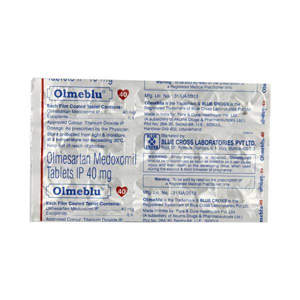 Olmeblu 40mg Tablet 15'S