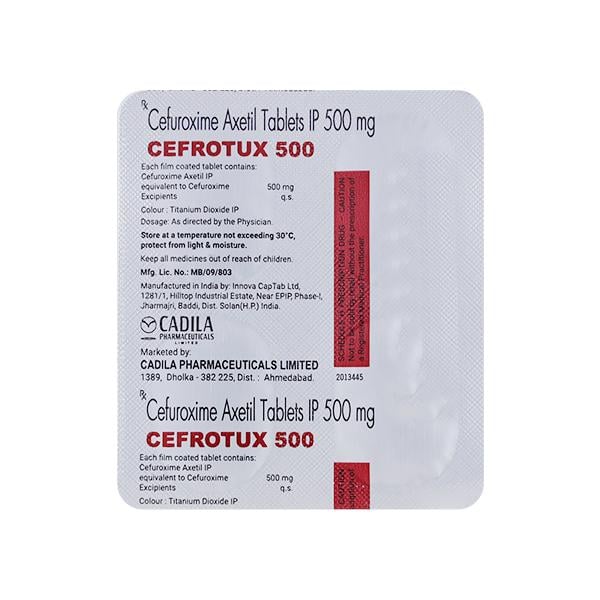 Cefrotux 500mg Capsule 4'S