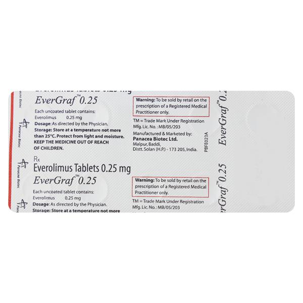 Evergraf 0.25mg Tablet 10'S