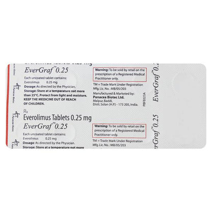 Evergraf 0.25mg Tablet 10'S
