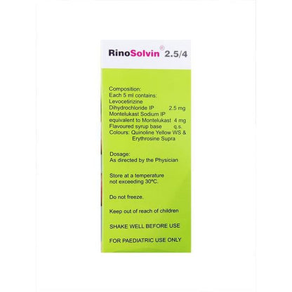 RINOSOLVIN 2.5/4 Syrup 60ml - Global Surgicals