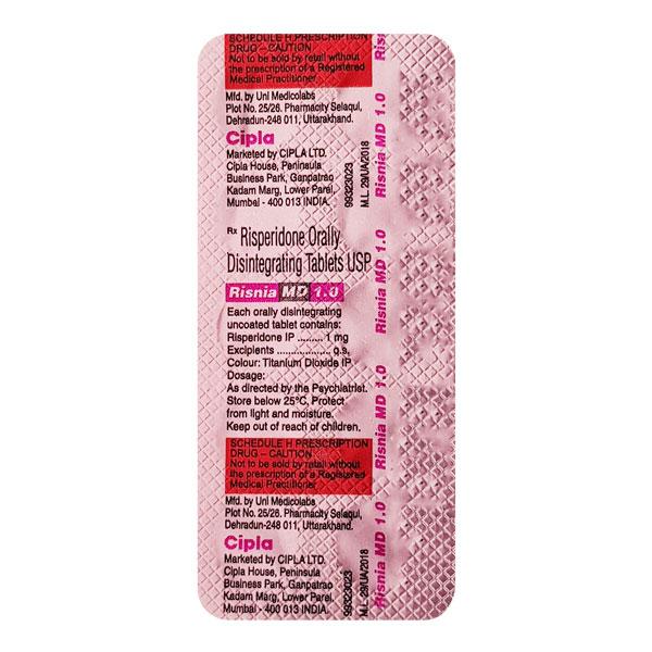 Risnia MD 1mg Tablet 10'S - Global Surgicals