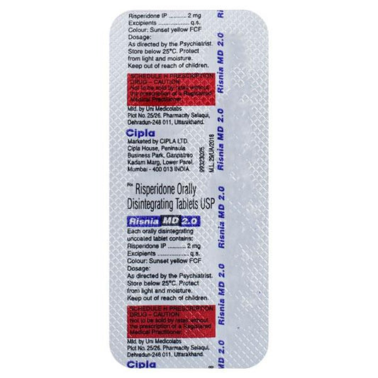 Risnia MD 2mg Tablet 10'S - Global Surgicals