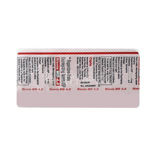 Risnia MD 4mg Tablet 10'S - Global Surgicals