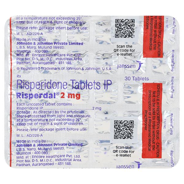 Risperdal 2mg Tablet 30'S - Global Surgicals