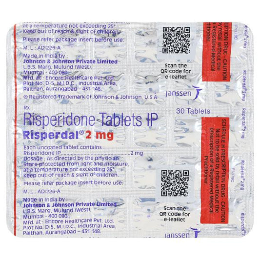 Risperdal 2mg Tablet 30'S - Global Surgicals