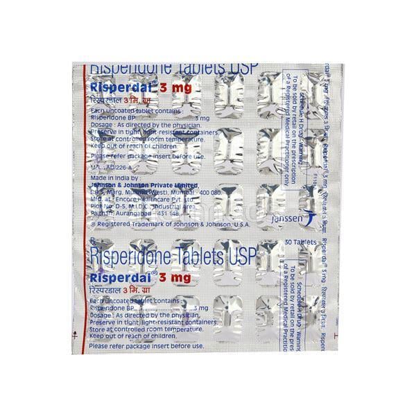 Risperdal 3mg Tablet 30'S - Global Surgicals