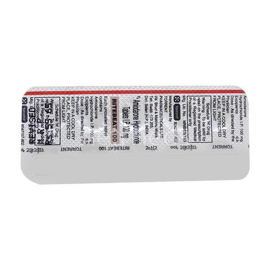 Ritebeat 100mg Tablet 10'S - Global Surgicals