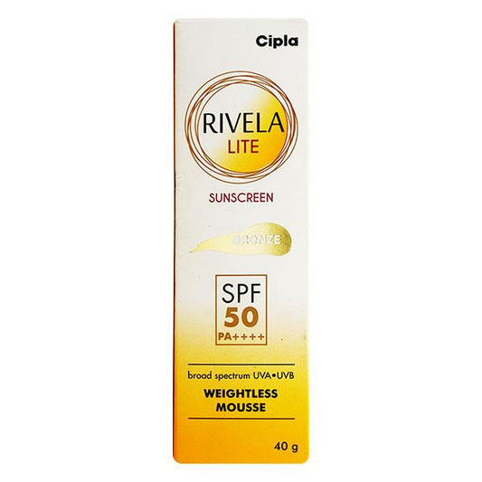 RIVELA LITE BRONZE SPF 50 PA++++ Sunscreen 40gm - Global Surgicals