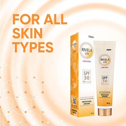 Rivela Lite SPF 50 PA++++ Sunscreen 60gm - Global Surgicals