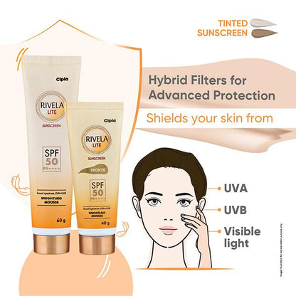 Rivela Lite SPF 50 PA++++ Sunscreen 60gm - Global Surgicals