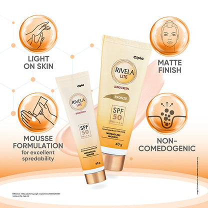 Rivela Lite SPF 50 PA++++ Sunscreen 60gm - Global Surgicals
