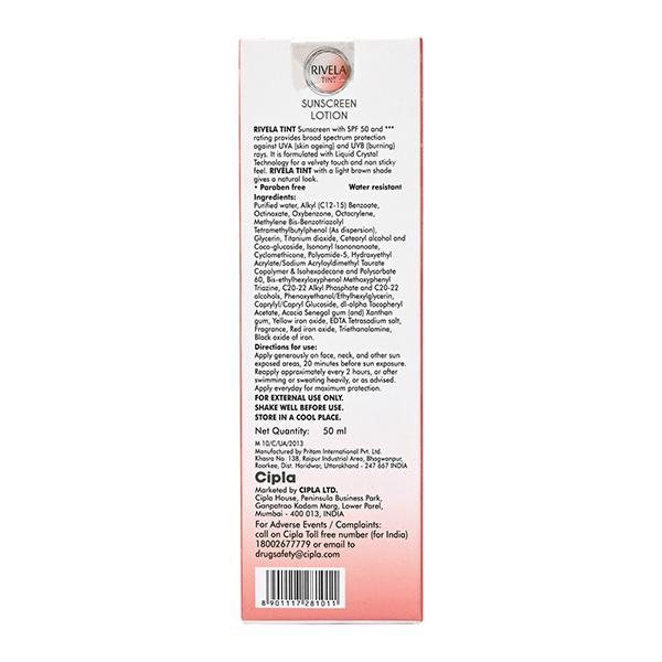 Rivela Tint SPF 50 Sunscreen Lotion 50ml - Global Surgicals