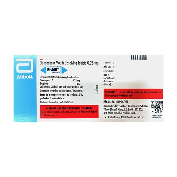 RIVMD Smart 0.25 Orange Flavor No added Sugar Tablet 30's - Global Surgicals