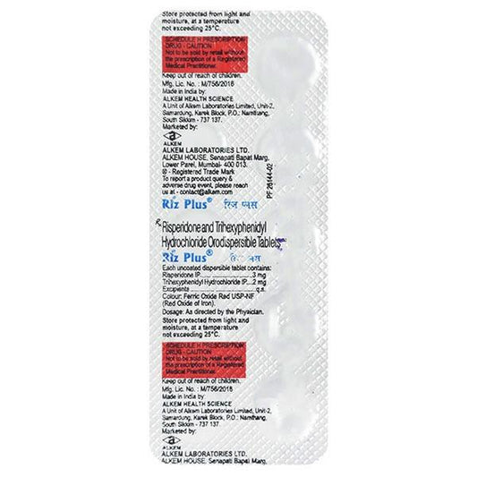 RIZ Plus Tablet 10'S - Global Surgicals