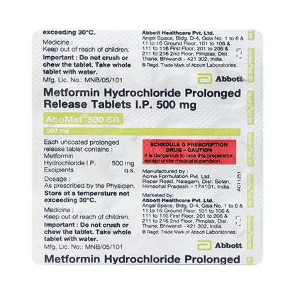 ABOMET SR 500mg Tablet 15's