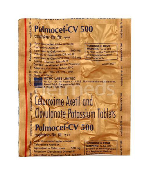 Pulmocef CV 500mg Tablet 4'S
