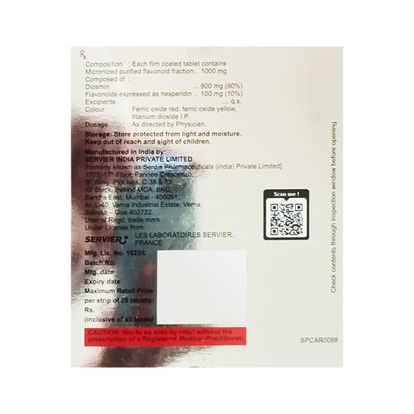 DAFLON 1000mg Tablet 20's
