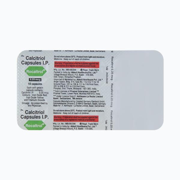 Rocaltrol 0.25Mcg Capsule 10'S - Global Surgicals