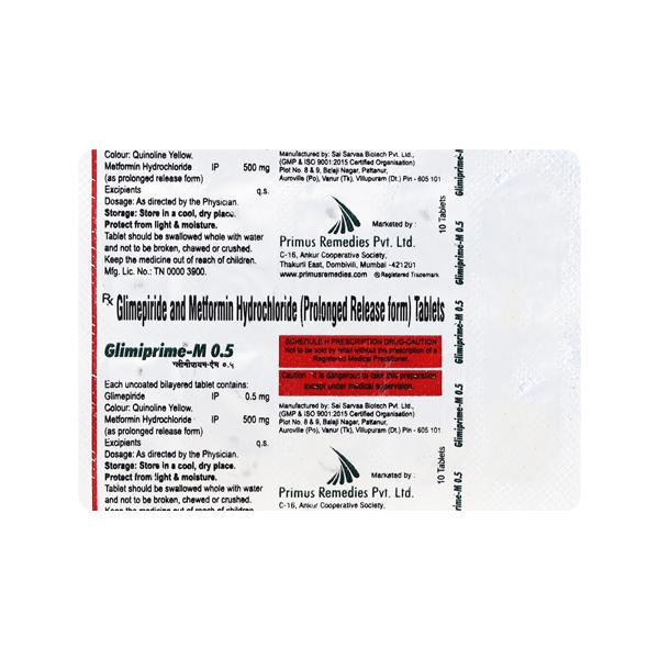 Glimiprime M 0.5mg Tablet 10'S