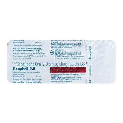 Rospitril 0.5mg Tablet 10'S - Global Surgicals
