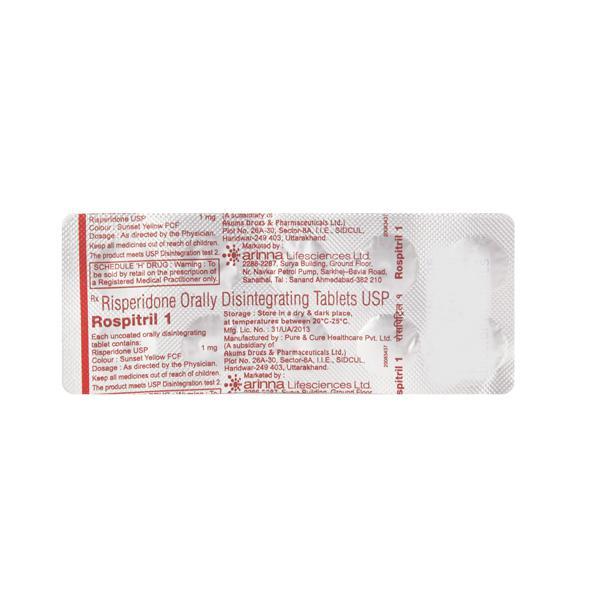 Rospitril 1mg Tablet 10'S - Global Surgicals