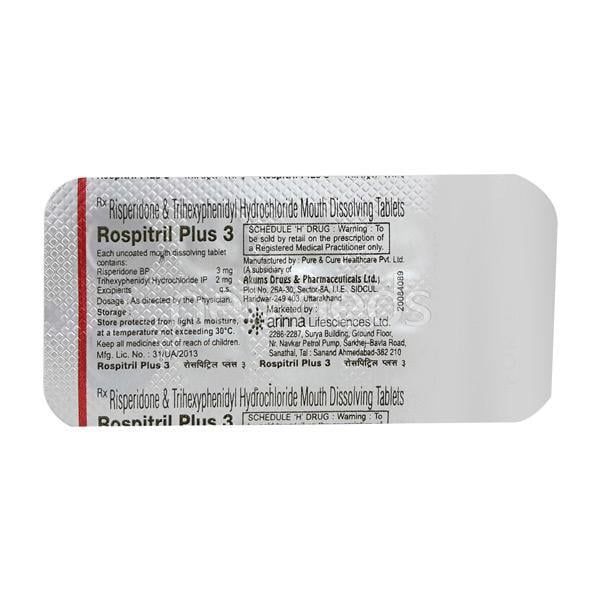 Rospitril Plus 3mg Tablet 10'S - Global Surgicals