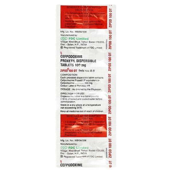 Zipod DT 100mg Tablet 10'S