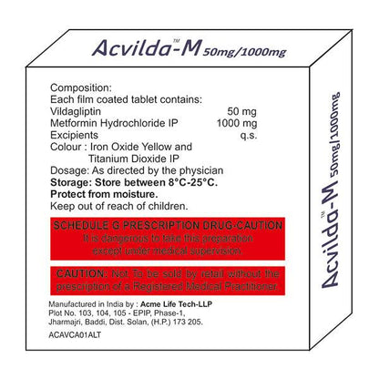 ACVILDA M 1000 Tablet 10's
