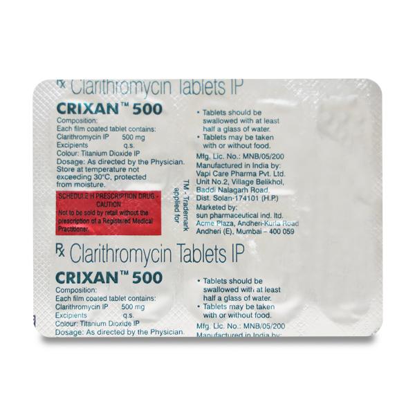 CRIXAN 500mg Tablet 10's