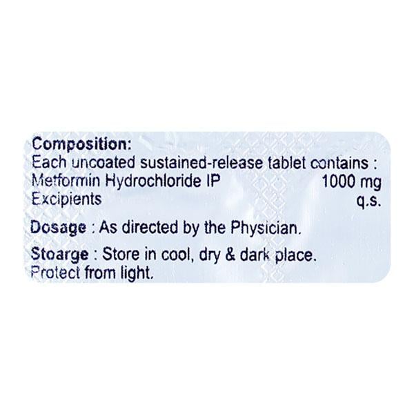 GLYCIMET SR 1000mg Tablet 10's