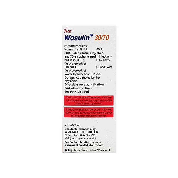 WOSULIN NEW 30/70 40IU Injection 15ml