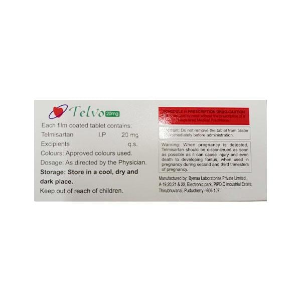 TELVO 20mg Tablet 10's