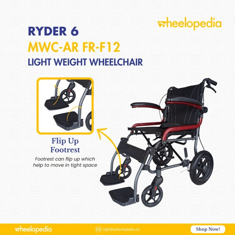 Ryder 6 Steel Light Foldable Attendant Driven Manual Wheelchair - Global Surgicals