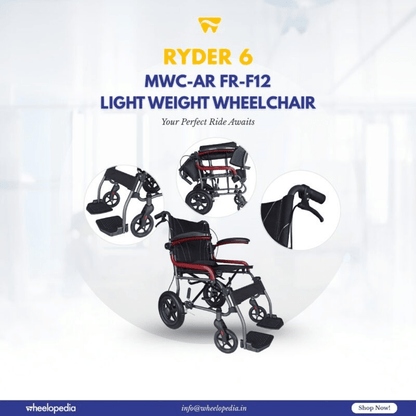 Ryder 6 Steel Light Foldable Attendant Driven Manual Wheelchair - Global Surgicals
