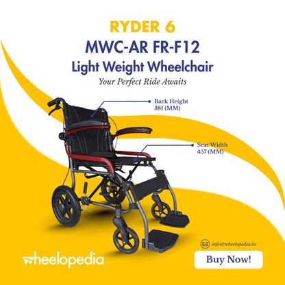 Ryder 6 Steel Light Foldable Attendant Driven Manual Wheelchair - Global Surgicals
