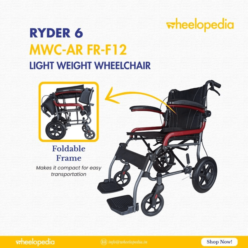 Ryder 6 Steel Light Foldable Attendant Driven Manual Wheelchair - Global Surgicals