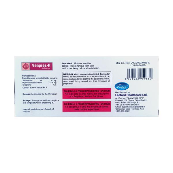 Venpres H 40/12.5mg Tablet 10'S