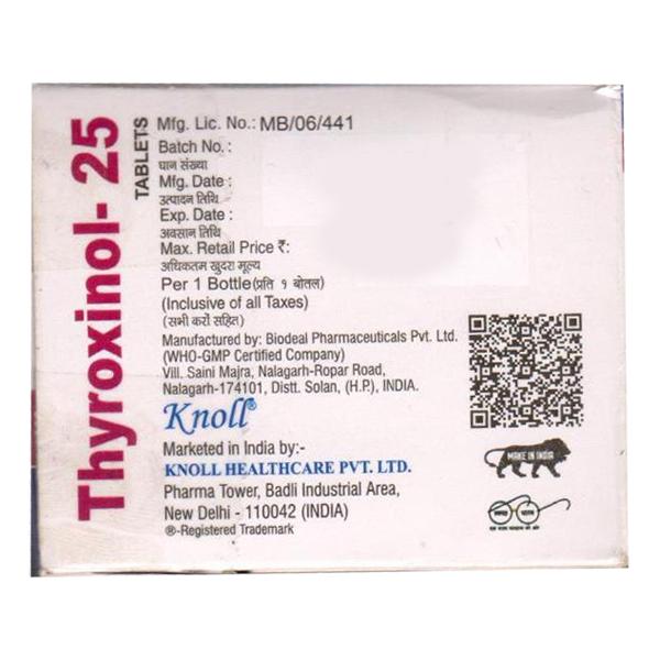 THYROXINOL 25 Tablet 120's