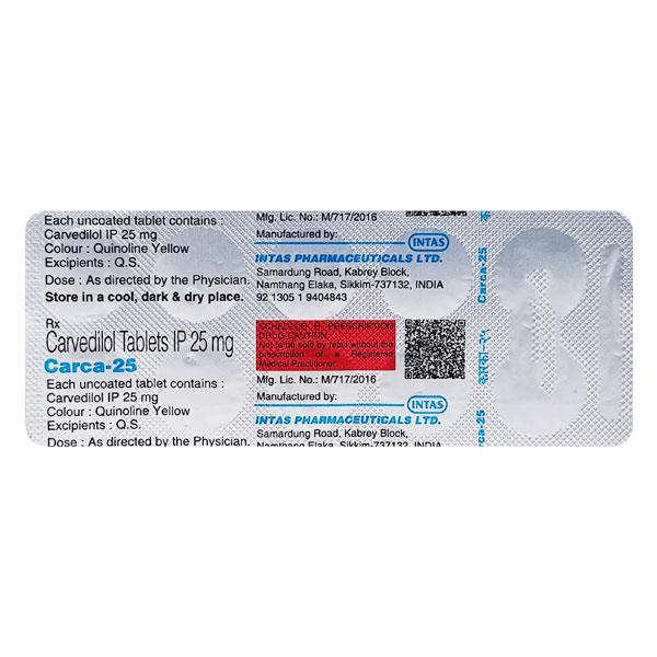 Carca 25mg Tablet 10'S