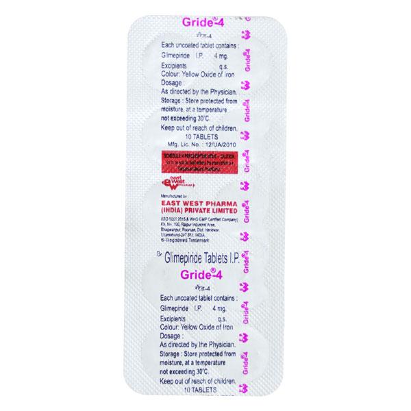 Gride 4mg Tablet 10'S