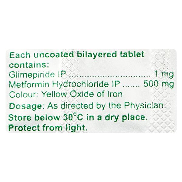Glimitab M 1mg Tablet 10'S