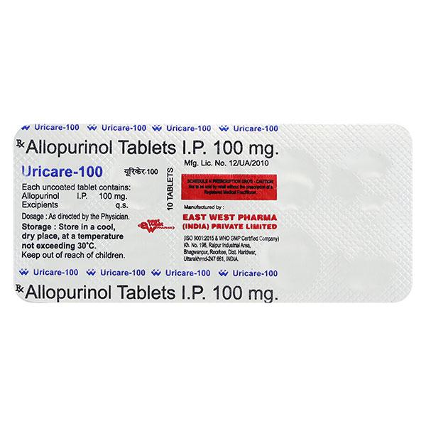 Uricare 100mg Tablet 10'S